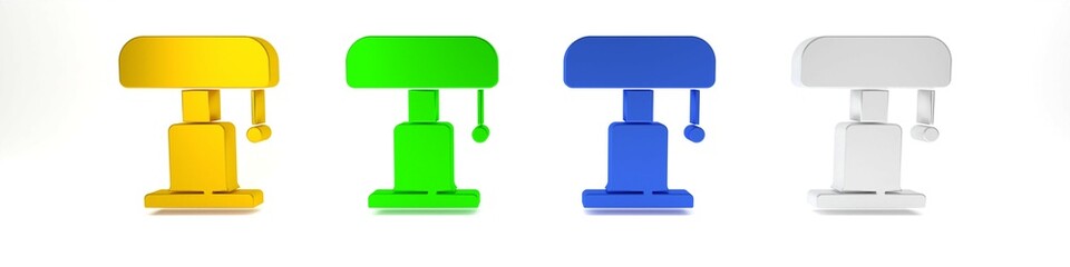 Colorful Table lamp icon isolated on white background. Minimalism concept. 3D render illustration