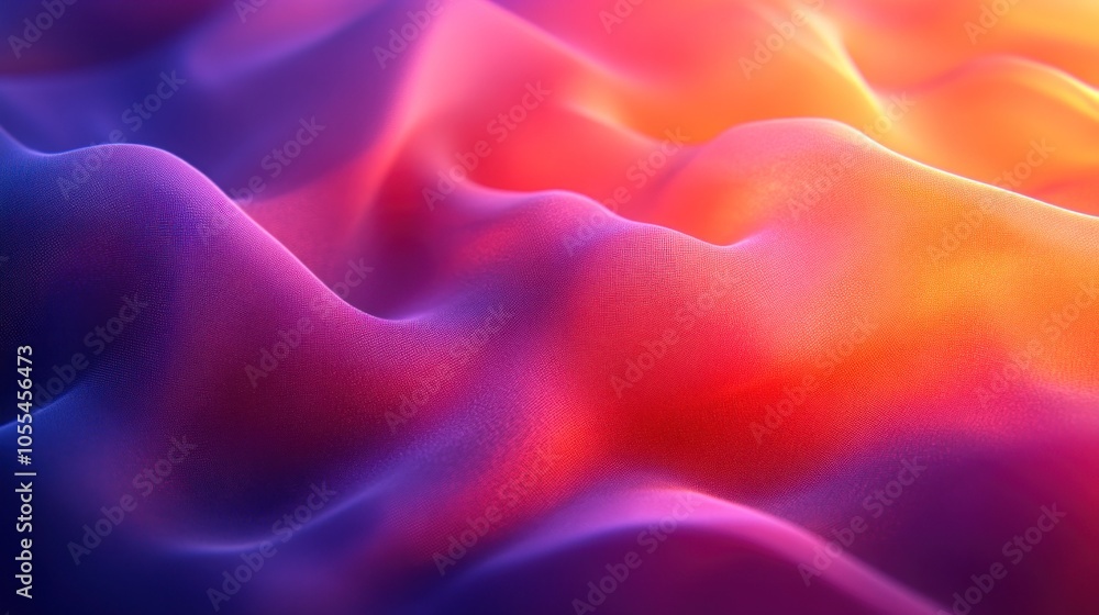 Poster abstract wavy surface with gradient colors