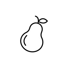 Pear outline icons, minimalist vector illustration ,simple transparent graphic element .Isolated on white background