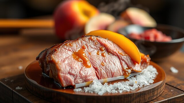 Grilled Beef Ox Tongue (Gyutan) Yakiniku BBQ with Lemon in 4K