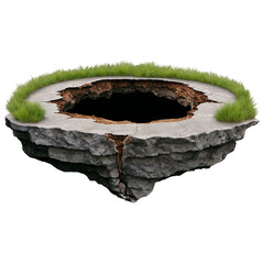 A Stunning Visualization of a Sinkhole on a Transparent Background Perfect for Educational and Informative Design Projects