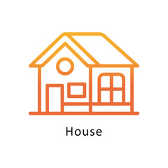 House Vector Outline Gradient Design icon. Winter Travelling Symbol on White backgroud EPS 10 file