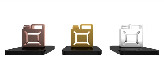 Colorful Canister for gasoline icon isolated on white background. Diesel gas icon. Minimalism concept. 3D render illustration