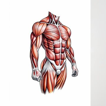 muscular anatomy torso drawing clip art preview