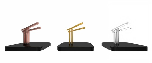 Colorful Asian noodles and chopsticks icon isolated on white background. Street fast food menu. Korean, Japanese, Chinese food. Minimalism concept. 3D render illustration