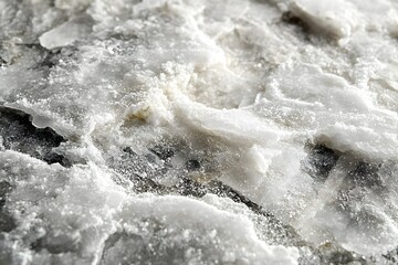 Fine ice crystals on a smooth surface, frosty texture, delicate details