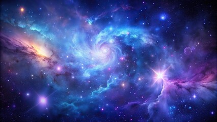 Fototapeta premium Deep space galaxy wallpaper with shades of indigo and violet, black holes, stars, extraterrestrial