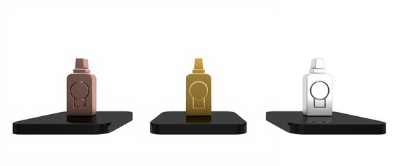 Colorful Mouthwash plastic bottle icon isolated on white background. Liquid for rinsing mouth. Oralcare equipment. Minimalism concept. 3D render illustration