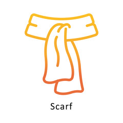 Scarf Vector Outline Gradient Design icon. Winter Travelling Symbol on White backgroud EPS 10 file