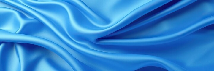 Obraz premium Elegant and luxurious abstract silk fabric background wallpaper in shimmering shades of blue and silver, blue, background