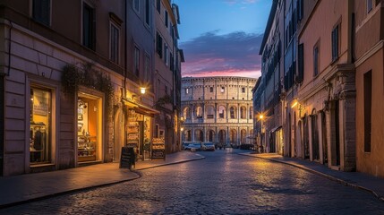 Fototapeta premium Roman Street at Dusk