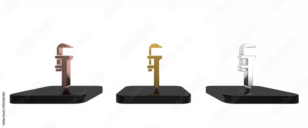 Poster colorful calliper or caliper and scale icon isolated on white background. precision measuring tools.