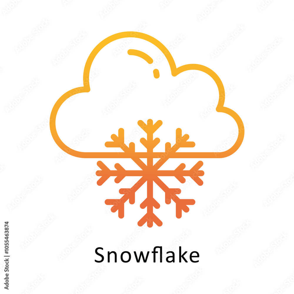 Poster snowflake vector outline gradient design icon. winter travelling symbol on white backgroud eps 10 fi
