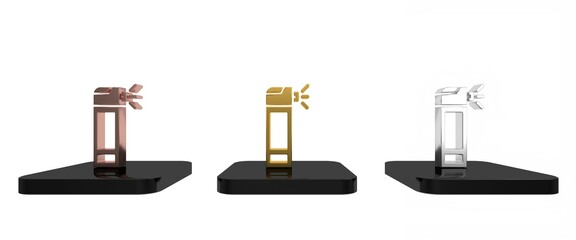 Colorful Medical bottle with nozzle spray for the treatment of diseases of the nose and throat icon isolated on white background. Minimalism concept. 3D render illustration