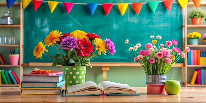 Happy Teacher's Day Celebration Background for Social Media and Greeting Cards - Powered by Adobe