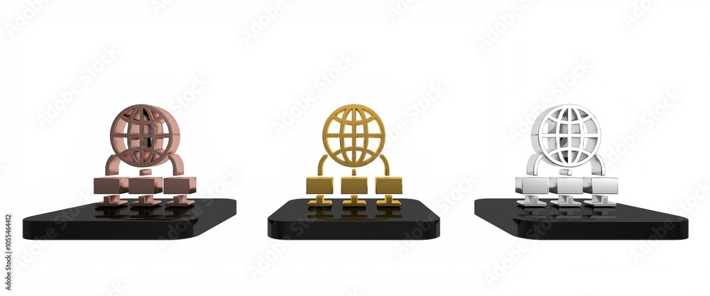Poster colorful computer network icon isolated on white background. laptop network. internet connection. mi