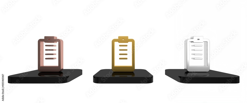 Poster colorful clipboard with checklist icon isolated on white background. control list symbol. survey pol