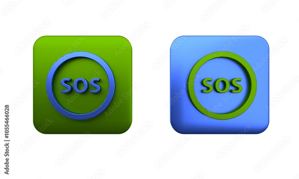 Poster colorful location with sos icon isolated on white background. sos call marker. map pointer sign. squ