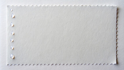 Water Drops on White Paper with Scalloped Edge