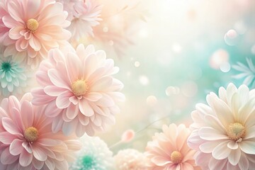 Obraz premium Pastel color flower background with delicate petals and subtle shading, delicate illustrations, floral designs