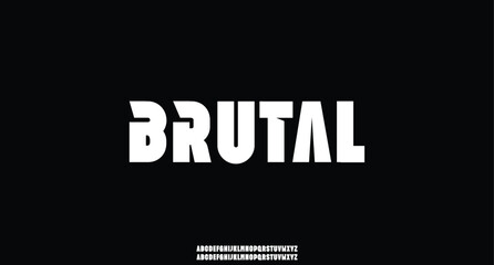 Heavy bold alphabet, thick wide letter, impact heavyweight font for sport brand, gym logo, impactful robust headline typography. Vector typeset.
