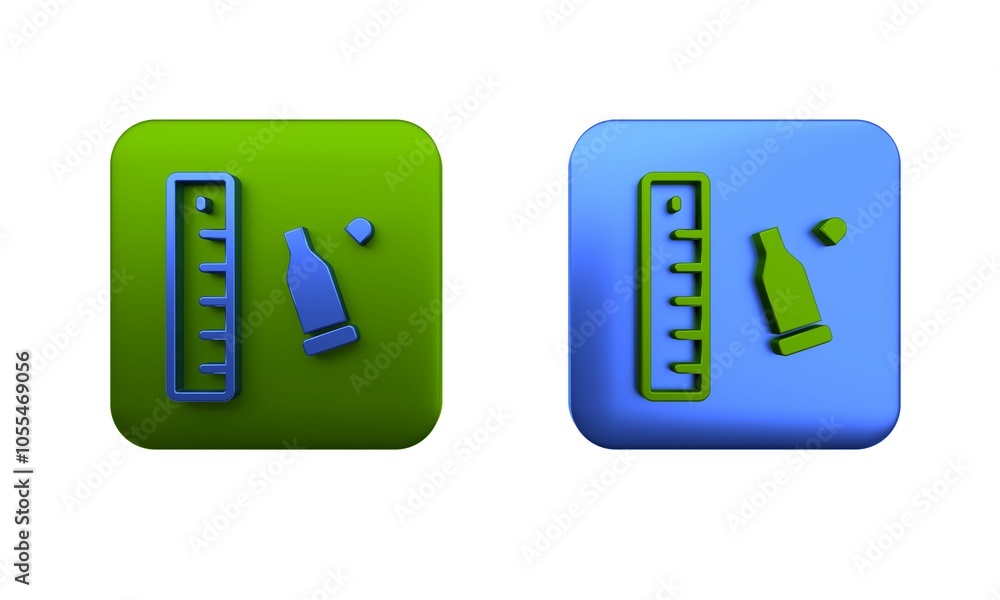 Poster colorful bullet casing as a piece of evidence placed with forensic ruler for documentation icon isol