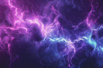 Abstract electric background with vibrant purple and blue lightning.