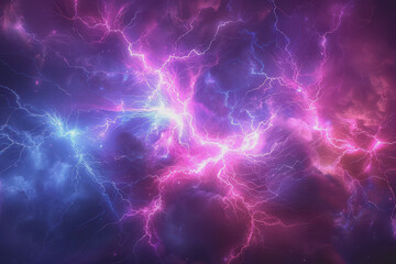 Fototapeta premium Abstract electric background with vibrant purple and blue lightning.