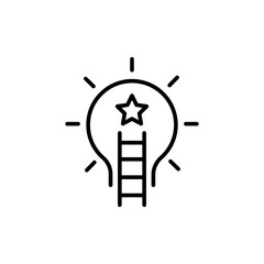 Self improvement outline icons, minimalist vector illustration ,simple transparent graphic element .Isolated on white background