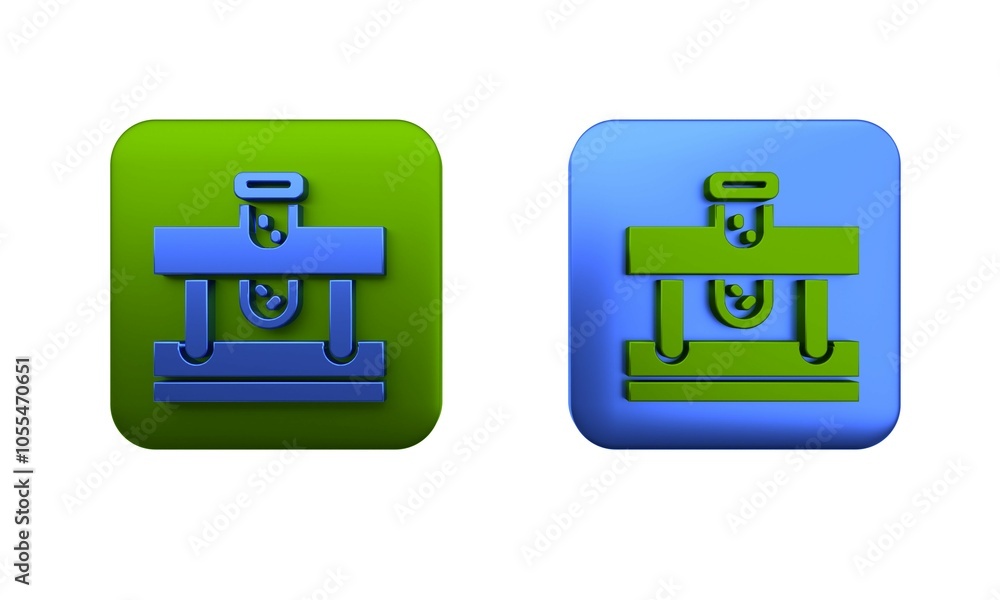 Aufkleber colorful bottle with potion icon isolated on white background. flask with magic potion. square butto