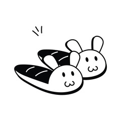 Well designed icon of slippers in modern style