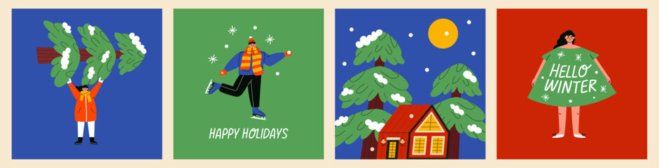 Colorflul winter card set