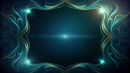 Modern Geometric Border Design in Black and White with Copy Space