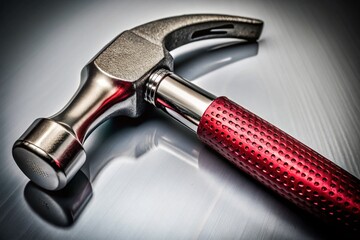 Isolated Red Hammer on White Background for DIY and Construction Themes