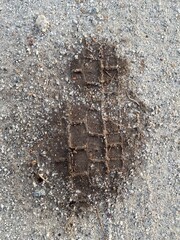 texture of car tires on dirt and mud close up background.