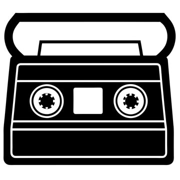 recommend clip art: Cassette Tape silhouette style vector