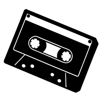recommend clip art: Audio cassette tape silhouette vector.