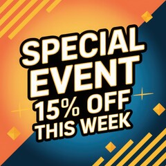 Naklejka premium Vibrant special event promotion with bold duotone design for discounts