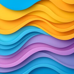 Obraz premium Colorful wave patterns in layered paper design