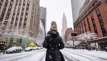 blending elegance and fashion in a winter urban setting