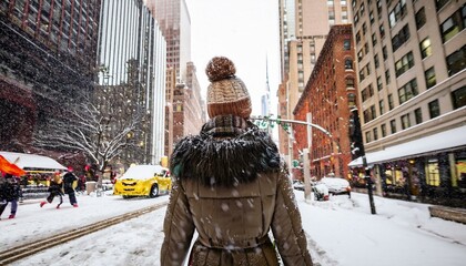 blending elegance and fashion in a winter urban setting