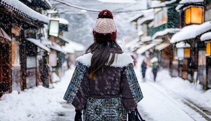 blending elegance and fashion in a winter urban setting