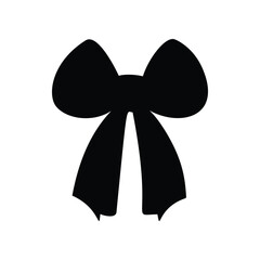 Black silhouette of a bow in a flat vector style isolated on a white background