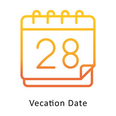 Vecation Date Vector Outline Gradient Design icon. Winter Travelling Symbol on White backgroud EPS 10 file