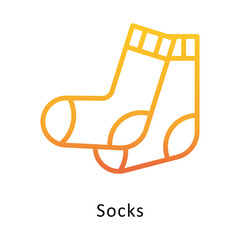 Socks Vector Outline Gradient Design icon. Winter Travelling Symbol on White backgroud EPS 10 file