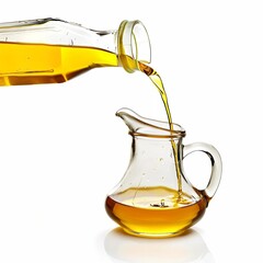 olive oil and vinegar with white Background.