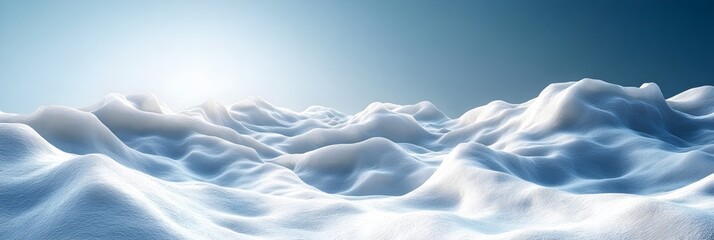 Obraz premium Snow covered hills under a blue sky, bright white snow, clear visibility