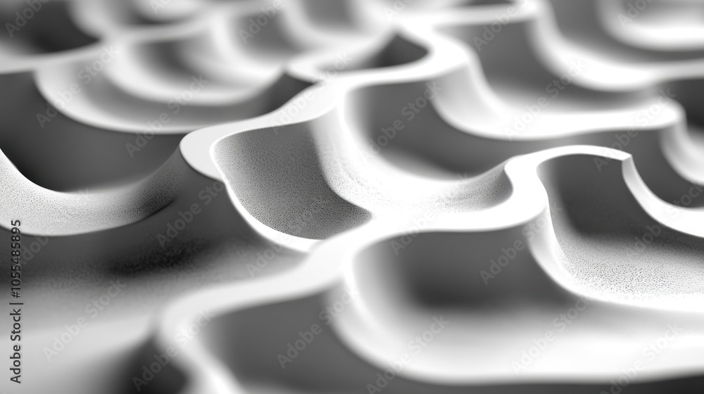 Poster abstract 3d render of wavy surface with textured details