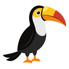 Naklejka premium Toucan, tropical bird, trendy flat style isolated. Vector illustration