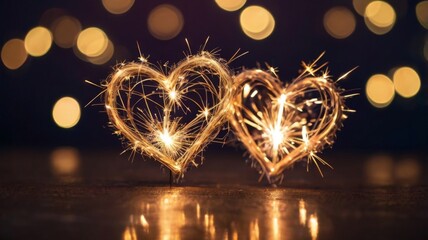 Valentine's day 14 february poster, banner, postcard, congratulations, Valentine's Day concept of a golden heart on a cloudy background